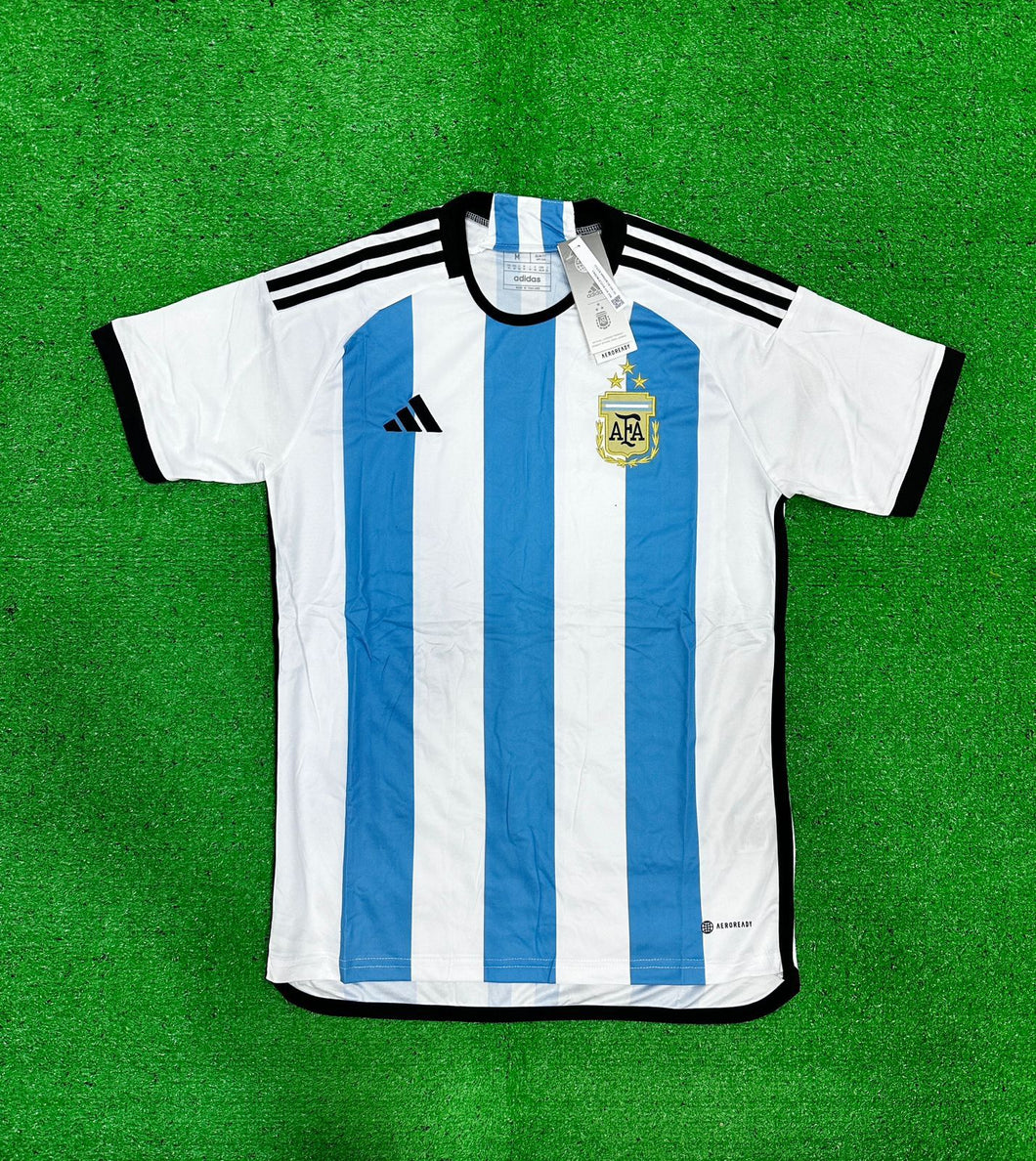 ARGENTINA WORLD CUP 3 STAR JERSEY WITH MESSI PRINTED